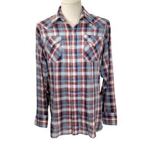 Vintage Panhandle Slim Pearl Snap Shirt Mens 36 Rodeo